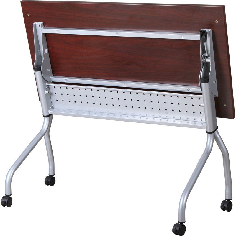 Table de formation avec roulettes, H 26,77 po x l 50 po x P 7,09 po, Acajou