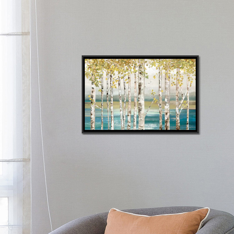 " Down By The River I " by Allison Pearce, 18" H x 26" W x 1.5" D, Black Framed Canvas, No Mat
