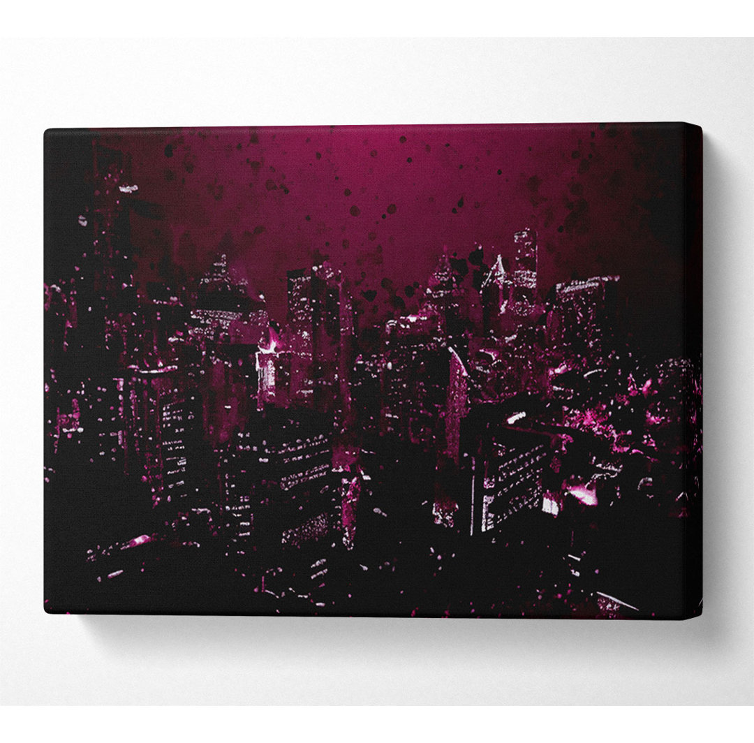 Purple City - Kunstdrucke auf Segeltuch