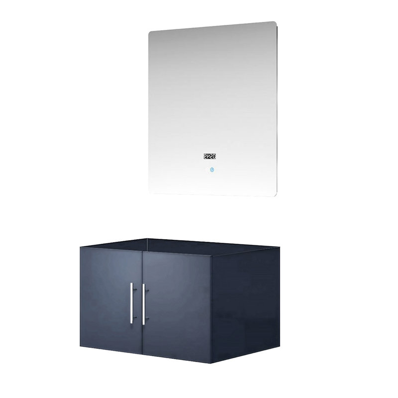 Gris foncé foncé 30 po Meuble-lavabo de salle de bain avec miroir à DEL - Espace de rangement volumineux entièrement assemblé
