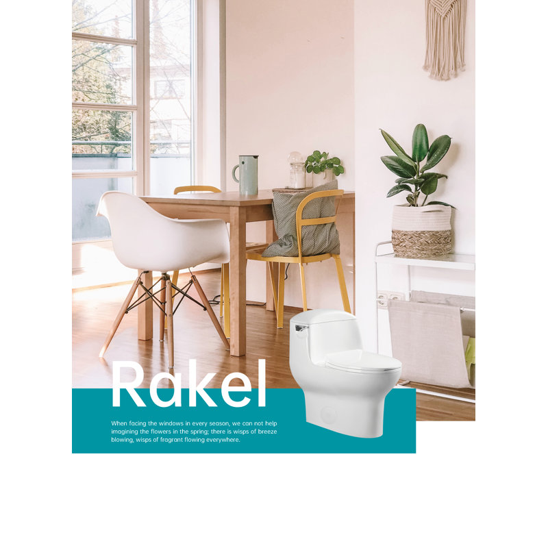 Toilette une pièce - Certifiée EPA, chasse d'eau siphonique simple de 4,8 l économiseuse d'eau, conception moderne compacte (735 x 445 x 690 mm), brute de 12 po