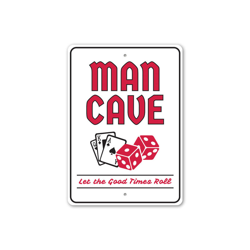 Panneau «Man Cave» en aluminium, H 18 po x l 12 po x P 0,06 po