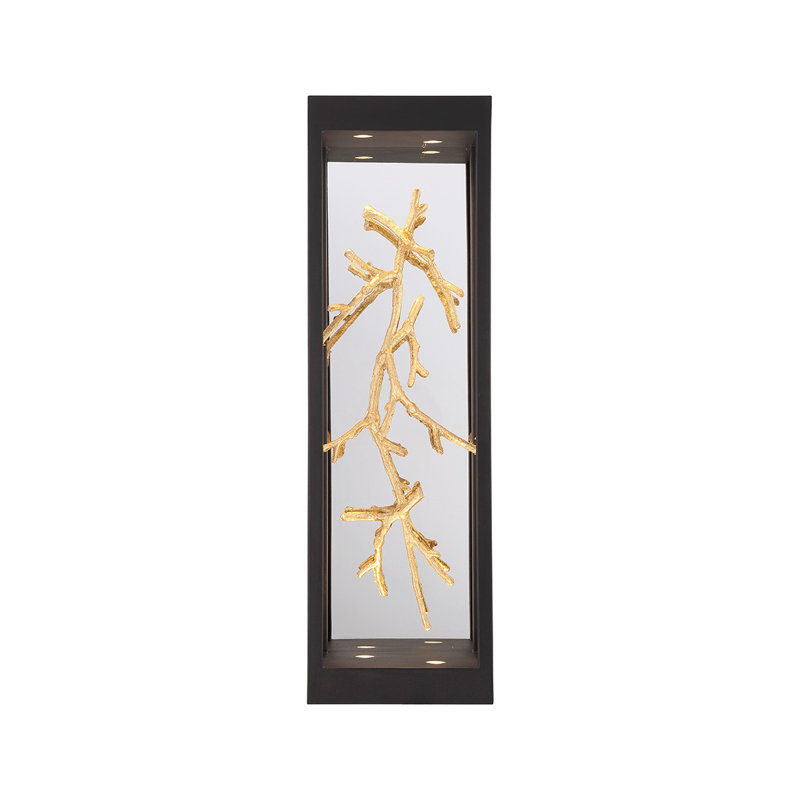 Black and Gold 20" LED Wall Sconce with Branch Design