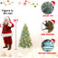 Arbre de Noël bleu en PE / PVC avec lumières à DEL blanc chaud - pointes, conception de branche articulée, aspect naturel, support en métal, décoration des Fêtes facile à assembler-117530788