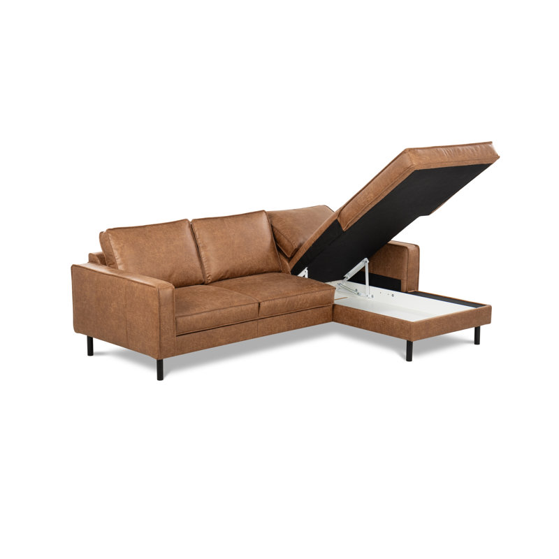 3 Seater Sofa Bed, Right hand Facing, Brown