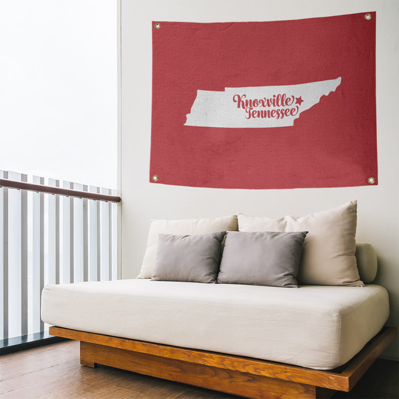 Tapisserie murale tennessee knoxville, H 50 po x l 59 po, Rouge