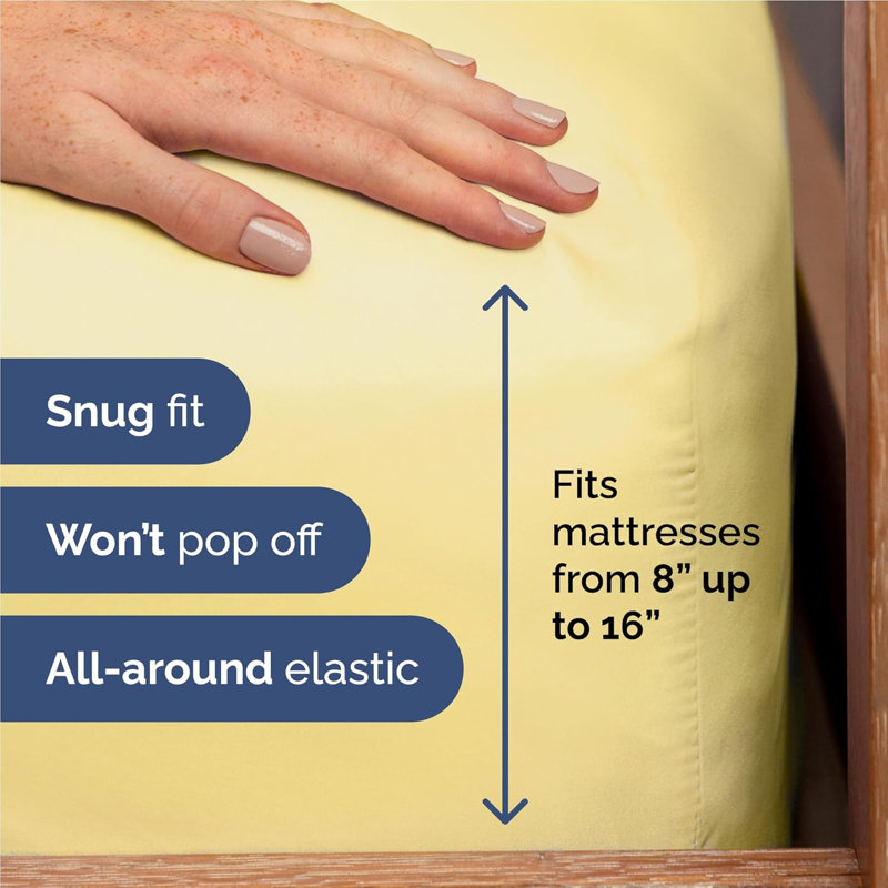 Premium Cooling, Soft & Wrinkle Free Sheet Set - Ultra Soft & Premium Hotel Luxury Bed Sheet Set, Yellow