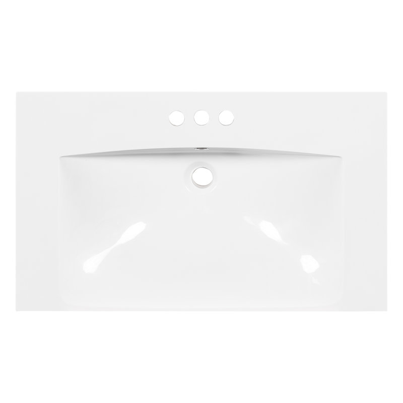 Plateau de meuble-lavabo moderne 30 pouces avec résine de qualité supérieure et 3 trous pour robinet Montague (seulement pour lavabo) Montague