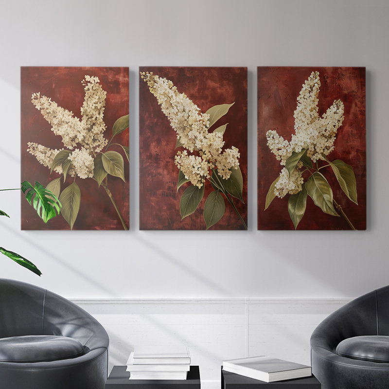 Floral Study Series LXV III - Ensemble de toiles tendues avec châssis Premium - Prêt à être accroché