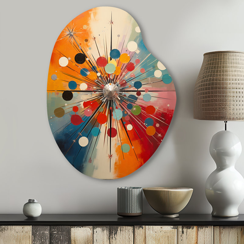 Owen - Décoration murale abstraite en forme de poire Mid-Century, H 30 po x l 22 po