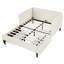 Structure de lit double tapissier pleine grandeur avec 2 tiroirs de rangement, velours beige réglable pour un confort de chambre à coucher moderne-421799205-421799206