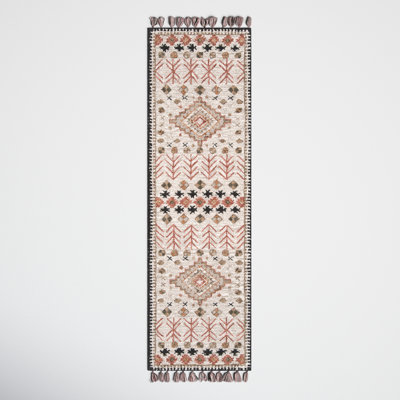 Anine Southwestern Handmade Looped Wool Pink/Beige Area Rug