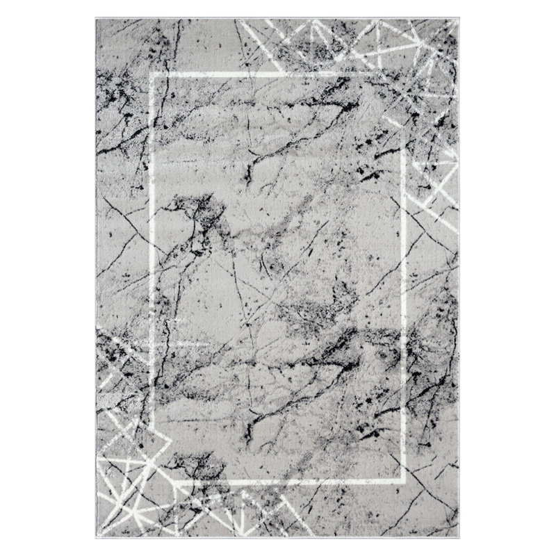 Vladya Abstract Border Area Rug, Rectangle 5'3" x 7'3"