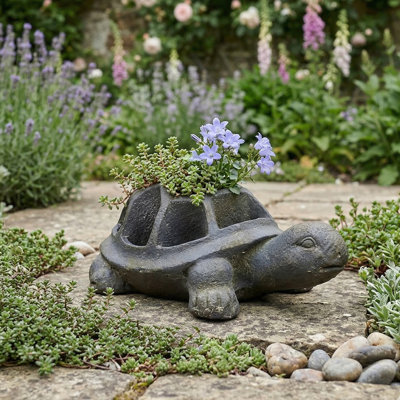 Sabina TORTOISE Planter 15cm Blue Iron Effect