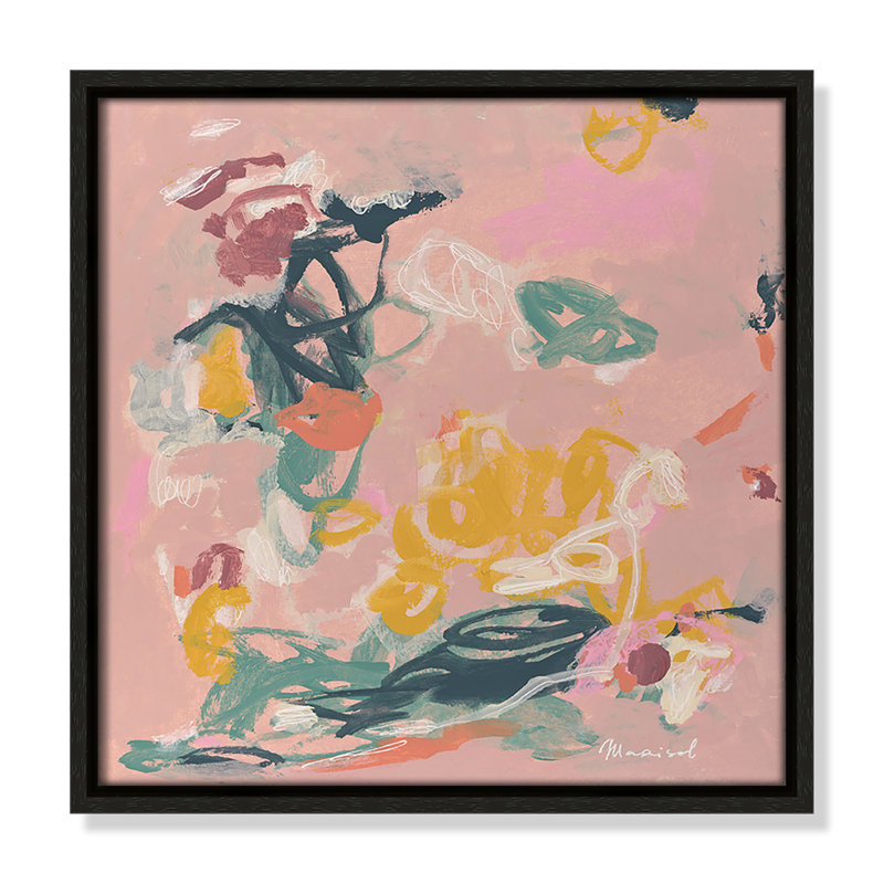 La vie en rose, reproduction carrée par Marisol Evora, Espresso, H 13,5 po x l 13,5 po