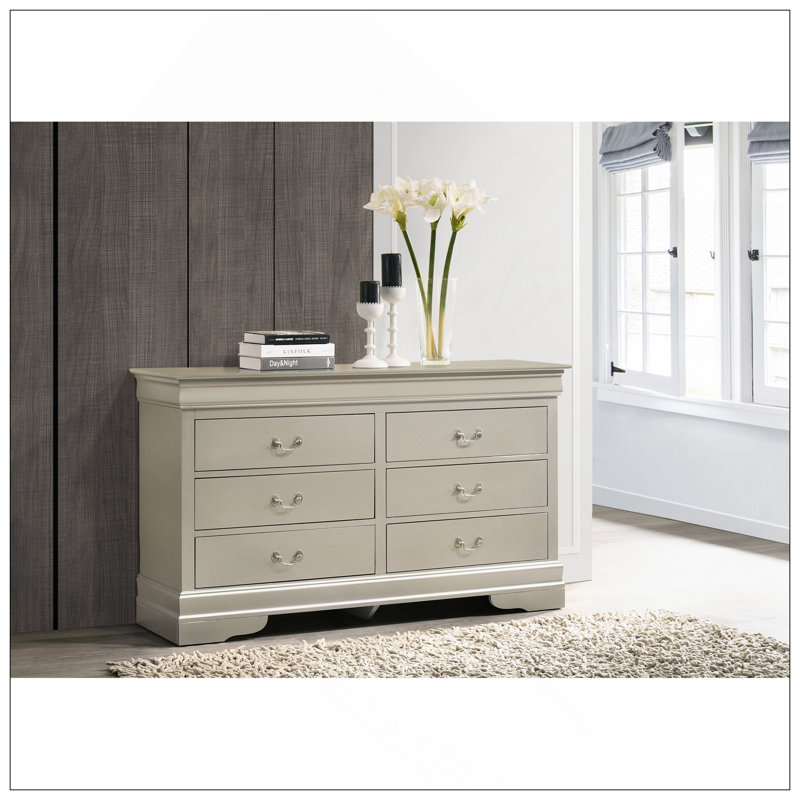 Commode, champagne argenté