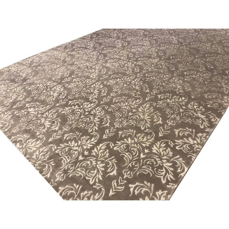 Tapis beige noué à la main de haute qualité