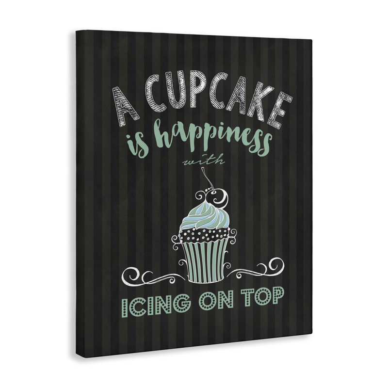 «Cupcake Is Happiness with Icing Canvas», design par Lettré et doublé, H 30 po x l 24 po