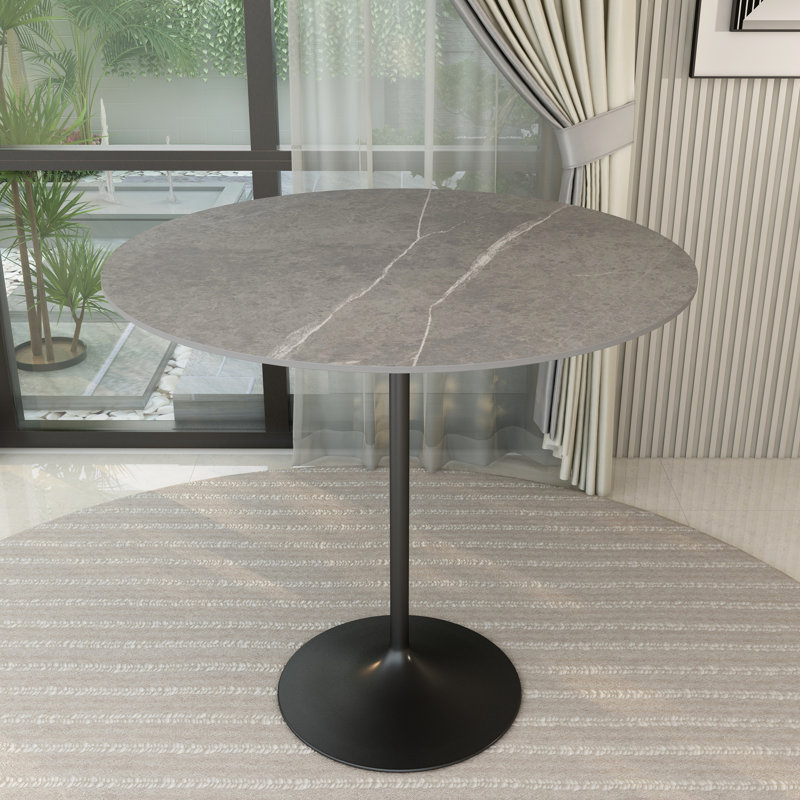 Table de salle à manger Crandall, 48 po de largeur, Gris marbre
