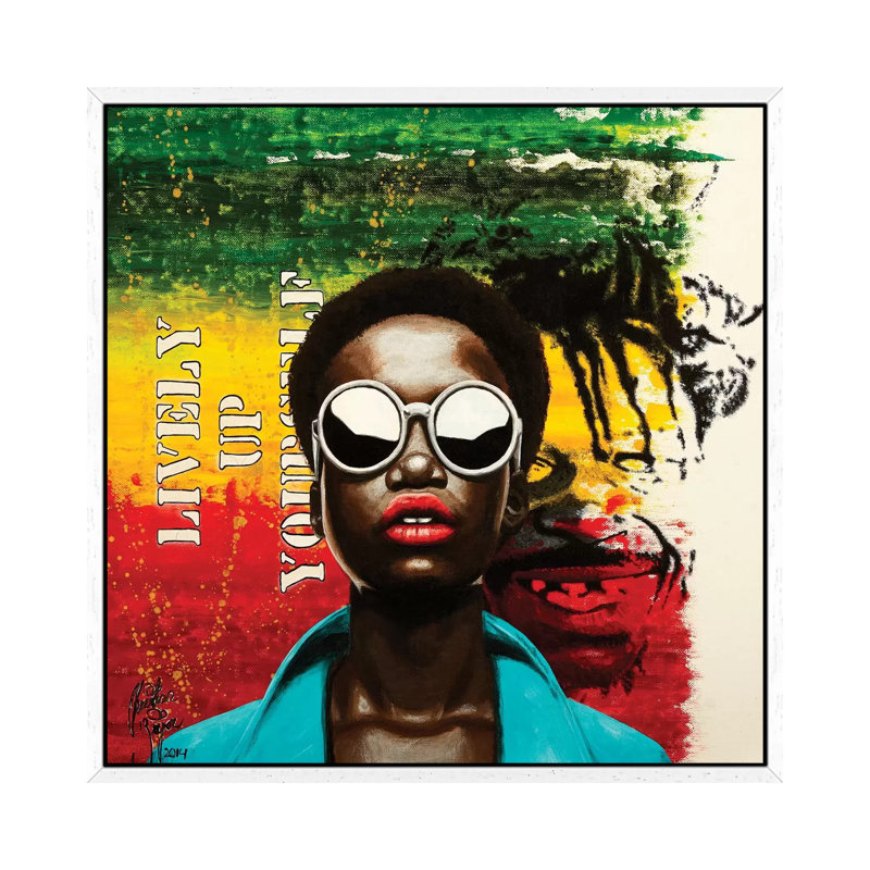 Lively Up Yourself by Christian Beijer - Print on Canvas, White Framed, 66.04cm H x 66.04cm W x 3.81cm D