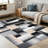 Beige Geometric Abstract carpet-easy to clean, machine-washable, soft and comfortable; suitable for door mats, kitchens, living rooms, bedrooms, corridors, and laundry areas. Easy to clean, durable carpet for home decoration.-1724847498