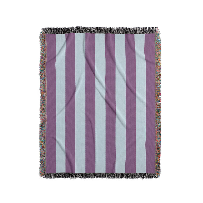 Jeté en mélange de coton Lynch, Mauve / bleu pâle, 60" L x 50" W