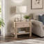 Table de chevet à tiroir en manguier vieilli avec finition naturelle pour chambre à coucher et rangement de chevet