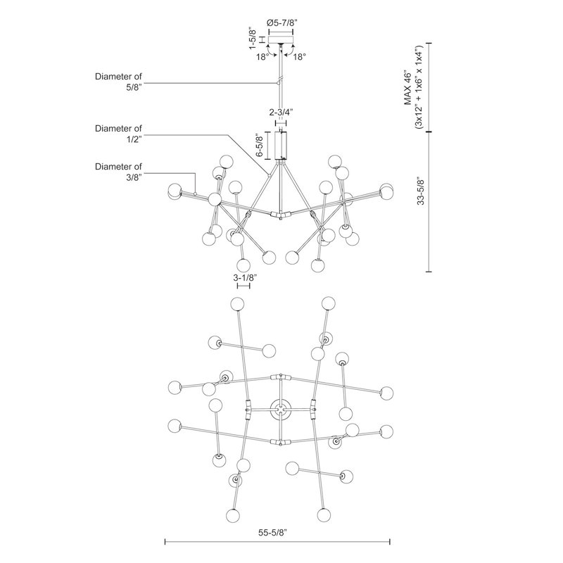 Moto 23 - Light LED Chandelier