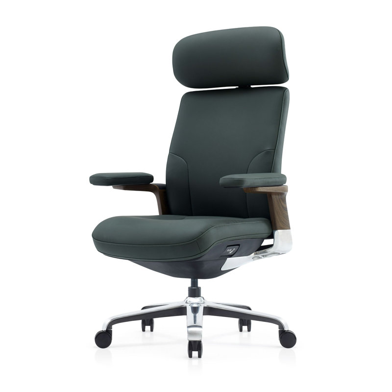 Fauteuil de direction moderne en cuir Vivian, Vert