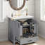 Meuble-lavabo de ferme 30 po avec tablette réglable et tiroir divisé, portes à fermeture douce avec tablettes de rangement doubles, conception en forme de X-1837397427-1838307334