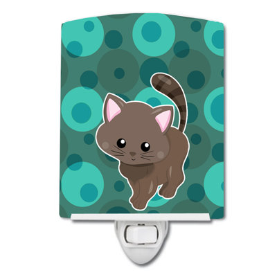 Polkadot Kitten Cat Ceramic Night Light