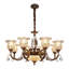Lustre 33,86 po American Vintage, luminaire suspendu en fer forgé 8 lumières, éclairage de salon