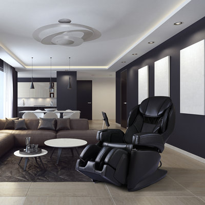 Synca Wellness Faux Leather Heated Massage Chair with Ottoman