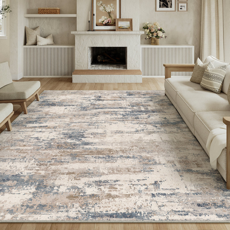 Tapis moderne lavable à la machine avec envers antidérapant Sarah, Rectangulaire 8 pi x 10 pi