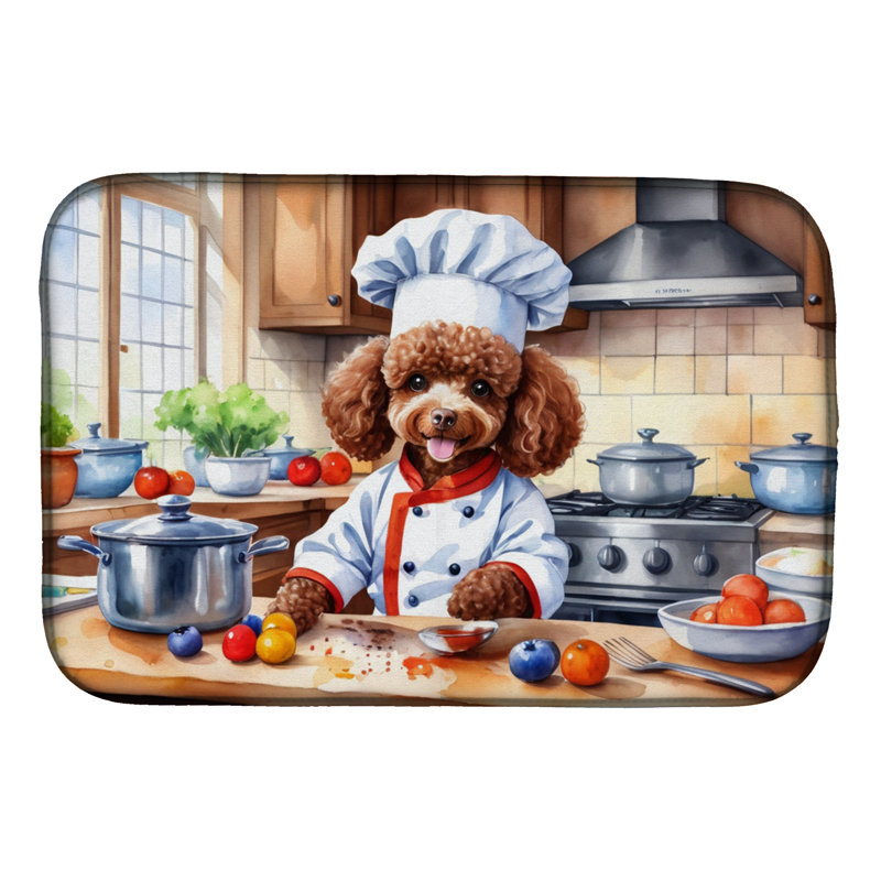 Chocolate Poodle The Chef Dish Drying Mat