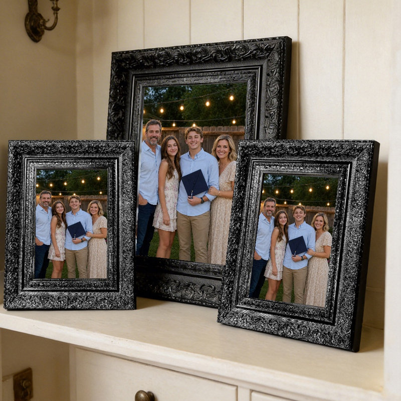 Cadre photo polyvalent 1 pièce 5 "x 7" noir pour décor de tablette, Noir, 1, 5" W x 7" H