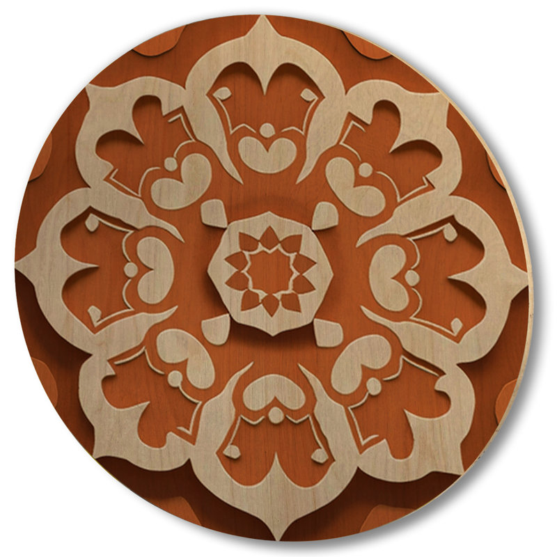 Carreaux marocains en tons de terre I - Art mural en bois abstrait - Bois de pin naturel, H 23 po x l 23 po x P 1 po