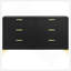 Lexie Black And Gold 6-Drawer Rectangular Dresser-92940898