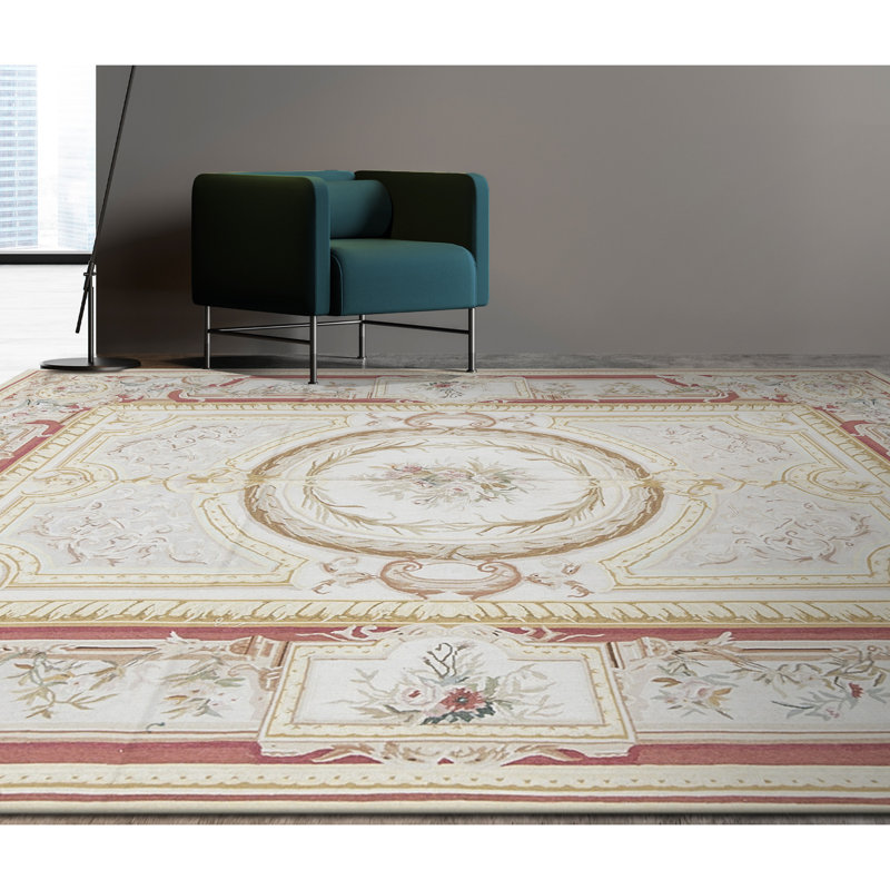 Aubusson Renaissance Wool Oriental Area Rug, Rectangle 9'8" x 14'2"