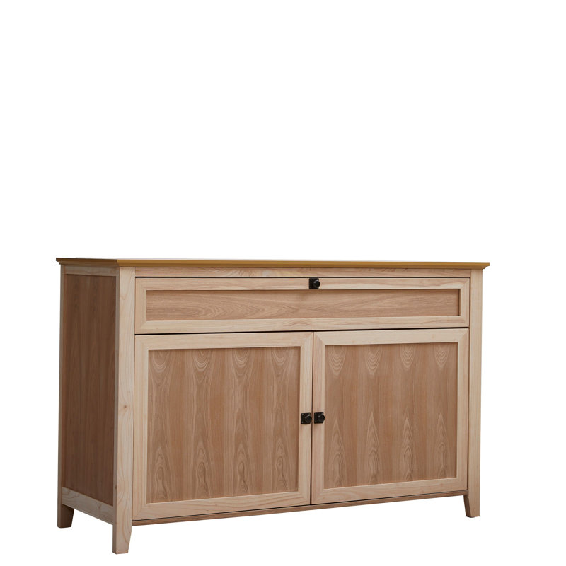 Rustic Brown Ash Wood TV Lift Cabinet for 65 Inch TVs