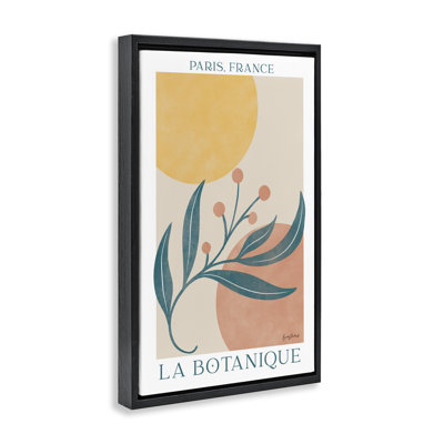 French Botanical Poster Framed Floater Canvas by Becky Thorns