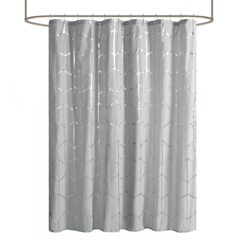 Rideau de douche imprimé métallique, Gris/argent
