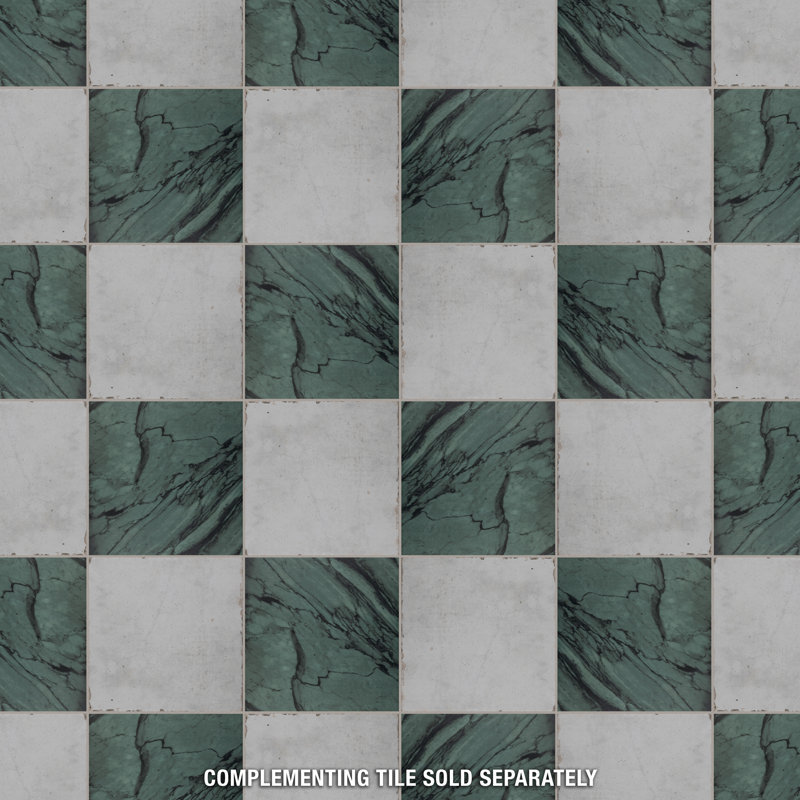 Renaissance 8" x 8" Porcelain Marble Look Wall & Floor Tile, Emeraid