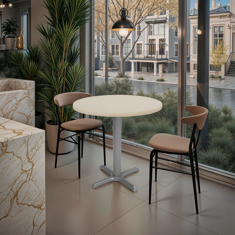 Table de pause ronde 30 po L, Sable, gris