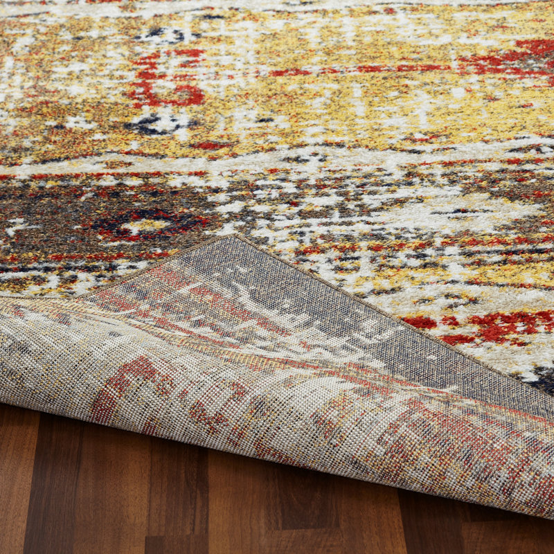 Dean Southwestern Area Rug in Gold, Rectangle 2' x 3'