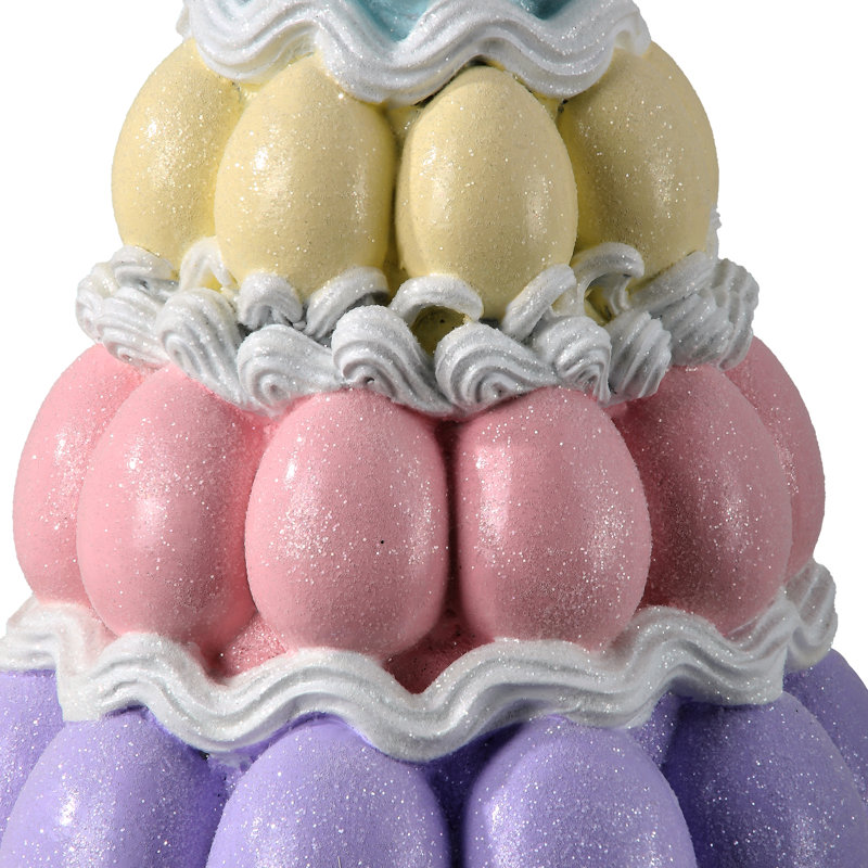 14" Resin Easter Egg Tree On Pedestal
