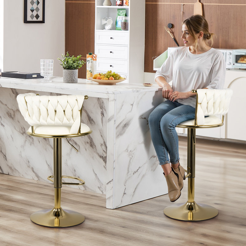 Swivel Yes Bar Stool, White, 2