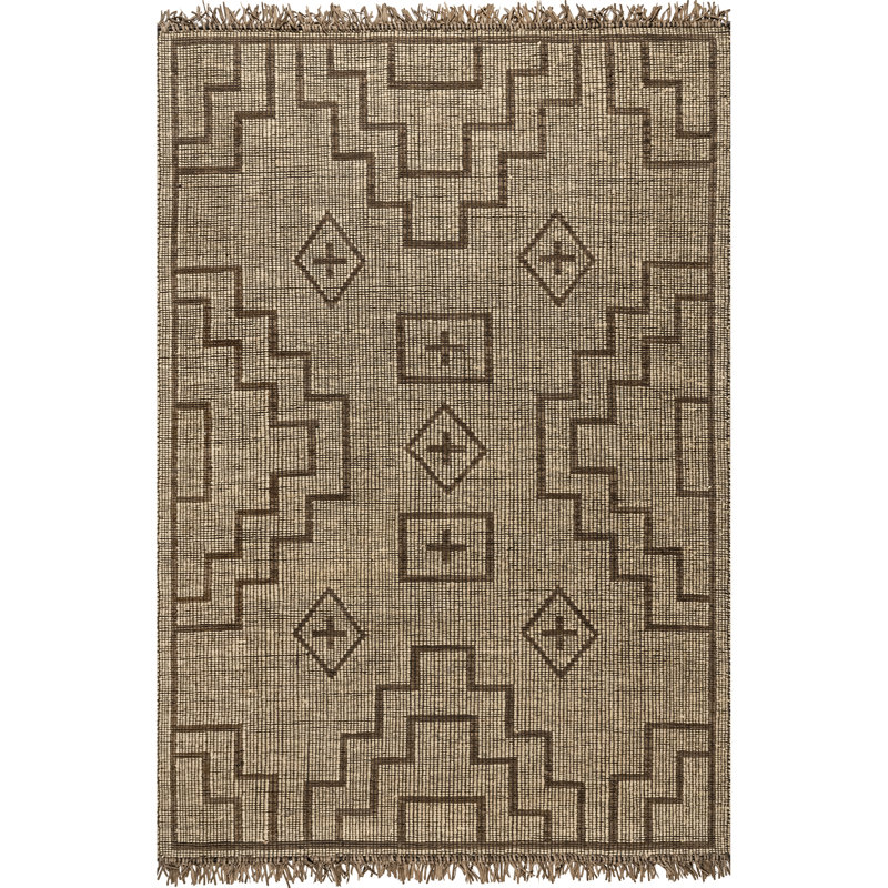 Handmade Flatweave Brown Area Rug, Rectangle 8' x 10'