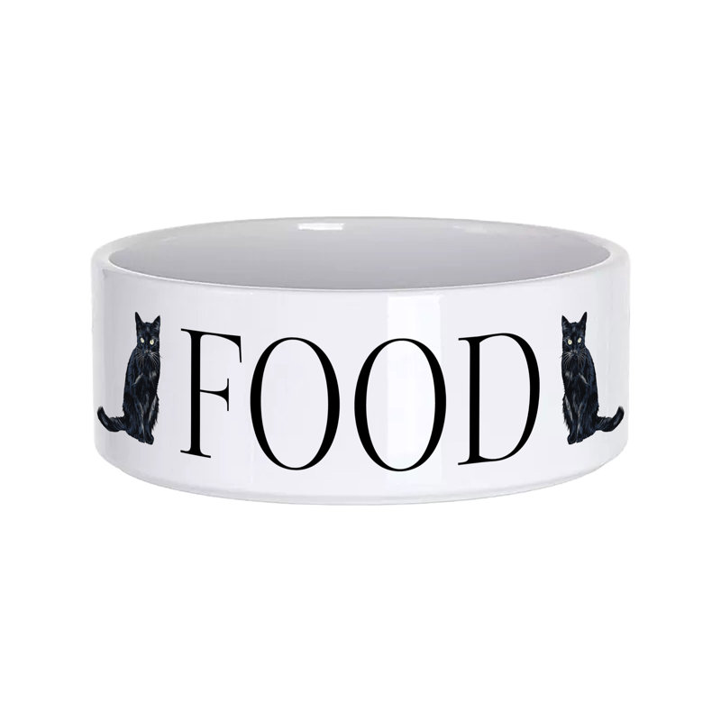 Vivid Squid Wholesale Ceramic / Porcelain Decorative Bowl 1, Food Black Cat