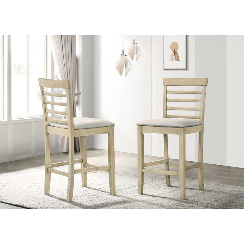 Magnifique chaise de salle à manger à hauteur de comptoir de couleur crème 2 pièces